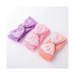 Babyhug Free Size Headbands with Bow Applique Pack of 3 - Multicolour