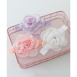 Babyhug Free Size Head Band with Floral Applique  Set of 3 - Multicolour