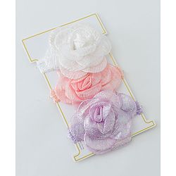 Babyhug Free Size Head Band with Floral Applique  Set of 3 - Multicolour