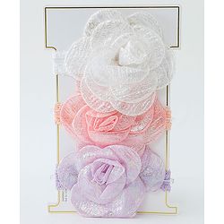 Babyhug Free Size Head Band with Floral Applique  Set of 3 - Multicolour