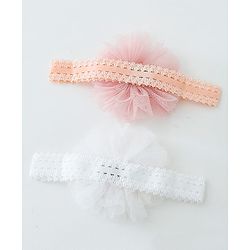 Babyhug Daisy & Crown Bow Applique Headbands Pack Of 2  - Multicolor