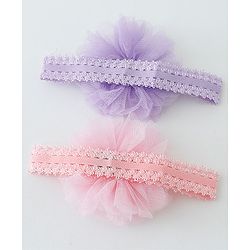 Babyhug Rainbow & Cupcake Bow Applique Headbands Pack Of 2 - Multicolor
