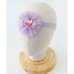 Babyhug Rainbow & Cupcake Bow Applique Headbands Pack Of 2 - Multicolor
