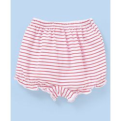Babyhug Cotton Knit Bloomers Polka Dots & Strawberry Print Pack of 3 - Pink White & Red