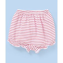 Babyhug Cotton Knit Bloomers Polka Dots & Strawberry Print Pack of 3 - Pink White & Red