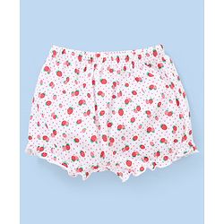 Babyhug Cotton Knit Bloomers Polka Dots & Strawberry Print Pack of 3 - Pink White & Red