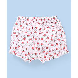 Babyhug Cotton Knit Bloomers Polka Dots & Strawberry Print Pack of 3 - Pink White & Red