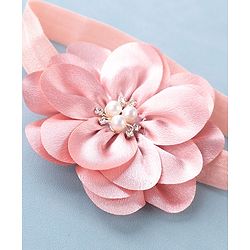 Babyhug Headbands with Flower Applique Free Size Pack of 3 - White Maroon & Pink
