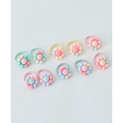 Babyhug Free Size Hair Rubber Bands Floral Design Pack of 10- Multicolor