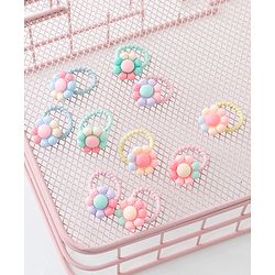Babyhug Free Size Hair Rubber Bands Floral Design Pack of 10- Multicolor
