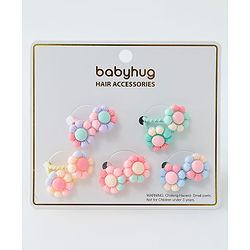 Babyhug Free Size Hair Rubber Bands Floral Design Pack of 10- Multicolor
