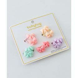 Babyhug Free Size Hair Rubber Bands Bow Design Pack of 10- Multicolor