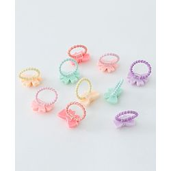 Babyhug Free Size Hair Rubber Bands Bow Design Pack of 10- Multicolor
