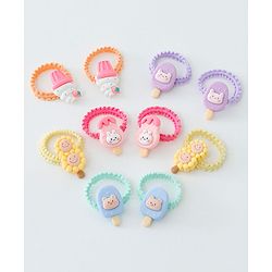 Babyhug Free Size Hair Rubber Bands Ice Cream Design Pack of 10- Multicolor