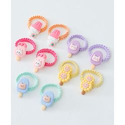 Babyhug Free Size Hair Rubber Bands Ice Cream Design Pack of 10- Multicolor