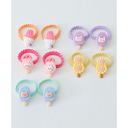 Babyhug Free Size Hair Rubber Bands Ice Cream Design Pack of 10- Multicolor