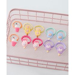 Babyhug Free Size Hair Rubber Bands Ice Cream Design Pack of 10- Multicolor