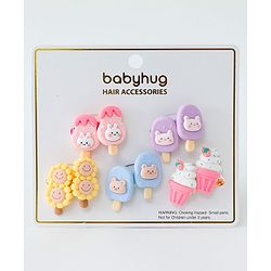 Babyhug Free Size Hair Rubber Bands Ice Cream Design Pack of 10- Multicolor