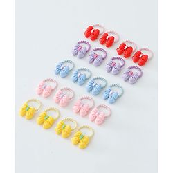 Babyhug Free Size Hair Rubber Bands Bow Design Pack of 20- Multicolor
