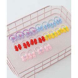 Babyhug Free Size Hair Rubber Bands Bow Design Pack of 20- Multicolor
