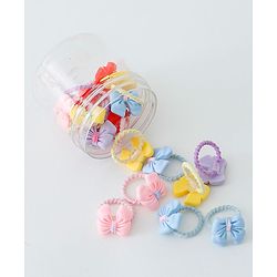 Babyhug Free Size Hair Rubber Bands Bow Design Pack of 20- Multicolor