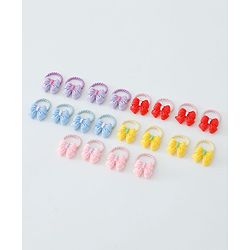 Babyhug Free Size Hair Rubber Bands Bow Design Pack of 20- Multicolor