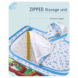 Babyhug Multi Utility Square Laundry Bag With Wheels Musical Theme - Blue