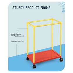 Babyhug Multi Utility Square Laundry Bag With Wheels Musical Theme - Blue