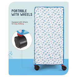 Babyhug Multi Utility Square Laundry Bag With Wheels Musical Theme - Blue