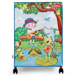 Babyhug Multi Utility Square Laundry Bag With Wheels Musical Theme - Blue