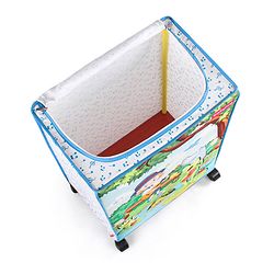 Babyhug Multi Utility Square Laundry Bag With Wheels Musical Theme - Blue