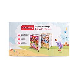 Babyhug Multi Utility Square Laundry Bag With Wheels Musical Theme - Blue