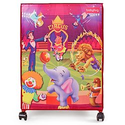 Babyhug Multi Utility Square Laundry Bag With Wheels Musical Theme - Blue