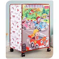 Babyhug Multi Utility Square Laundry Bag With Wheels Musical Theme - Blue