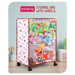 Babyhug Multi Utility Square Laundry Bag With Wheels Musical Theme - Blue