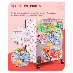 Babyhug Multi Utility Square Laundry Bag With Wheels Musical Theme - Blue