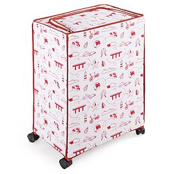Babyhug Multi Utility Square Laundry Bag With Wheels Musical Theme - Blue
