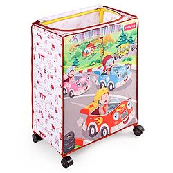 Babyhug Multi Utility Square Laundry Bag With Wheels Musical Theme - Blue