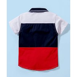 Babyhug 100% Cotton Half Sleeves  Cut & Sew Shirt - Red & White