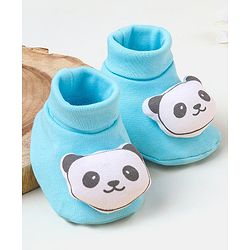 Babyhug  100% Cotton Booties Panda Print - Blue