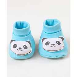 Babyhug  100% Cotton Booties Panda Print - Blue