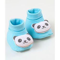Babyhug  100% Cotton Booties Panda Print - Blue