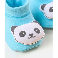 Babyhug  100% Cotton Booties Panda Print - Blue
