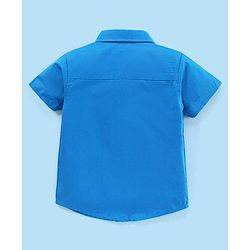 Babyhug 100% Cotton Half Sleeves Shirt With T-Shirt Text Print- Blue & White