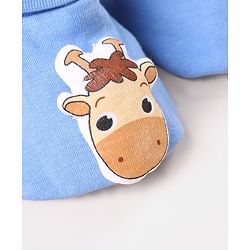 Babyhug 100 % Cotton Booties Horse Patch- Blue