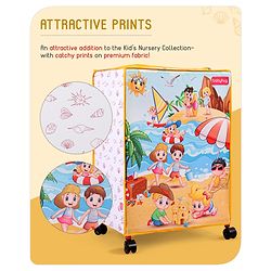Babyhug Multi Utility Square Laundry Bag With Wheels Beach Theme - Yellow