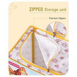Babyhug Multi Utility Square Laundry Bag With Wheels Beach Theme - Yellow
