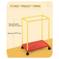 Babyhug Multi Utility Square Laundry Bag With Wheels Beach Theme - Yellow
