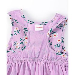 Babyhug Rayon Sleeveless Frock With Floral Print - Purple