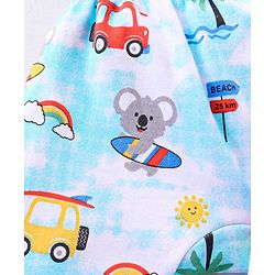 Babyhug Cotton Knit Full Length Diaper Leggings Striped Pack of 3 - Blue